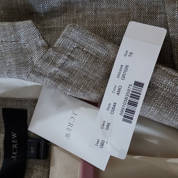 J CREW Womens LINEN BLAZER  NWT sz On Tag T8 - Picture 8 of 12